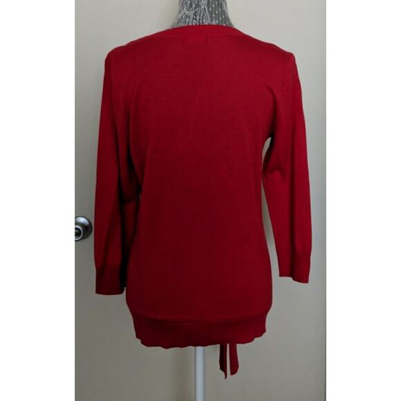 Halogen (Nordstrom) Red Pima Cotton Blend Sweater Tie- Size M - NWOT - Picture 4 of 7